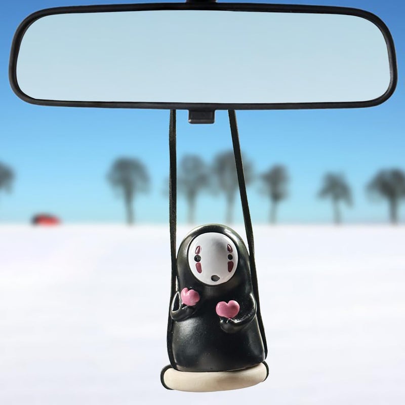 WYJS Anime Car Accessories of No Face Man loving Car Pendant Hanging Swing, for Car Rear View Mirror Accessories - Image 1